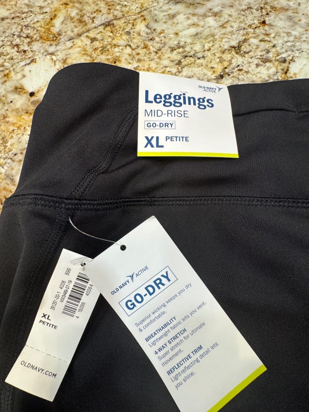 NWT Old Navy active Go-Dry Mid- Rise Leggings XL PETITE ACTIVE-WEAR